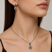 Серьги из Серебра 925 Приволжский ювелир арт. 374355-FA11GH, чёрный оксид.