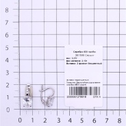 Серьги из Серебра 925 Приволжский ювелир арт. 381598-FA11, Родирование.