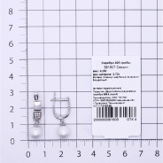 Серьги из Серебра 925 Приволжский ювелир арт. 381607-FA11ZM07, Родирование.