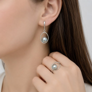 Серьги из Серебра 925 Приволжский ювелир арт. 381805-ZM54, Родирование.