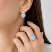 Серьги из Серебра 925 Приволжский ювелир арт. 381832-SB, Родирование.