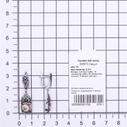 Серьги из Серебра 925 Приволжский ювелир арт. 385570-MIX601, родирование + черный родий.