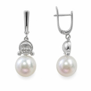 Серьги из Серебра 925 Приволжский ювелир арт. 391050-ZM07, Родирование.