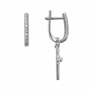 Серьги из Серебра 925 Приволжский ювелир арт. 391604-FA11, Родирование.