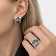 Серьги из Серебра 925 Приволжский ювелир арт. 391785-RK, Родирование.