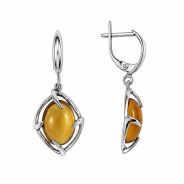Серьги из Серебра 925 Приволжский ювелир арт. 391903-CT20, Родирование.