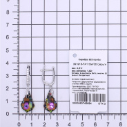 Серьги из Серебра 925 Приволжский ювелир арт. 391918-FA11SW36, Родирование.
