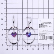 Серьги из Серебра 925 Приволжский ювелир арт. 391921-SW67, Родирование.