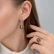 Серьги из Серебра 925 Приволжский ювелир арт. 393781-TG, Оксид.