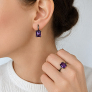 Серьги из Серебра 925 Приволжский ювелир арт. 394965-AM56, чёрный оксид.