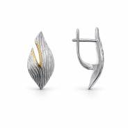 Серьги из Серебра 925 Приволжский ювелир арт. 396558, Родирование + золочение.