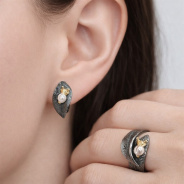 Серьги из Серебра 925 Приволжский ювелир арт. 397531, золочение + оксид.