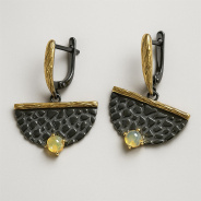 Серьги из Серебра 925 Приволжский ювелир арт. 397598-OP07, золочение + оксид.