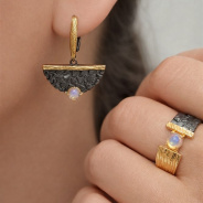 Серьги из Серебра 925 Приволжский ювелир арт. 397598-OP07, золочение + оксид.