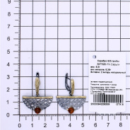 Серьги из Серебра 925 Приволжский ювелир арт. 397598-YN, золочение + оксид.