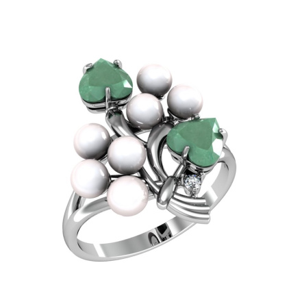 Кольцо из Серебра 925 Приволжский ювелир арт. 201403-MIX657, Родирование.