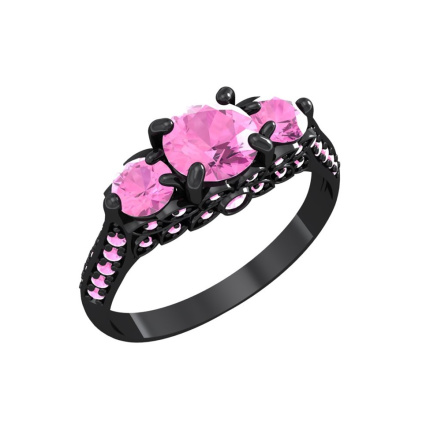 Кольцо из Серебра 925 Приволжский ювелир арт. 204484-FA46, чёрный оксид.