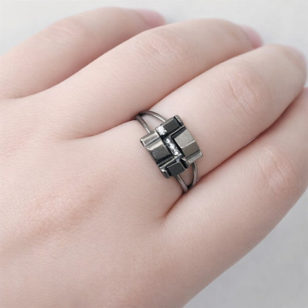 Кольцо из Серебра 925 Приволжский ювелир арт. 204622-FA11FA73, Платинирование.