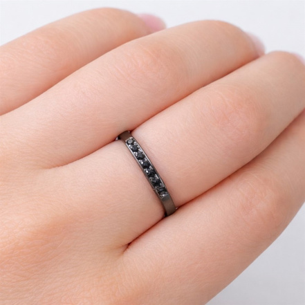 Кольцо из Серебра 925 Приволжский ювелир арт. 204931-SH73, чёрный оксид.