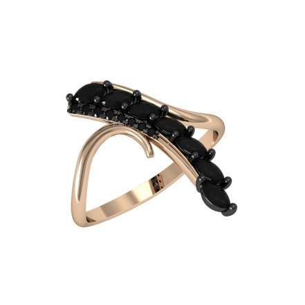 Кольцо из Серебра 925 Приволжский ювелир арт. 209202-SH73, золочение+черный родий.