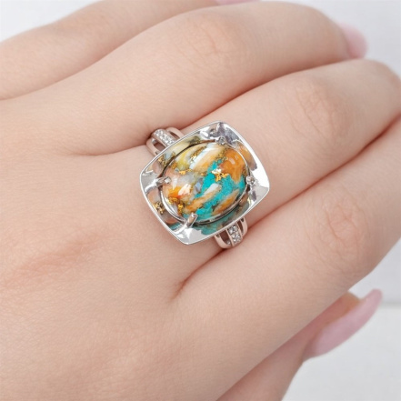 Кольцо из Серебра 925 Приволжский ювелир арт. 211147-FA11UB15, Родирование.