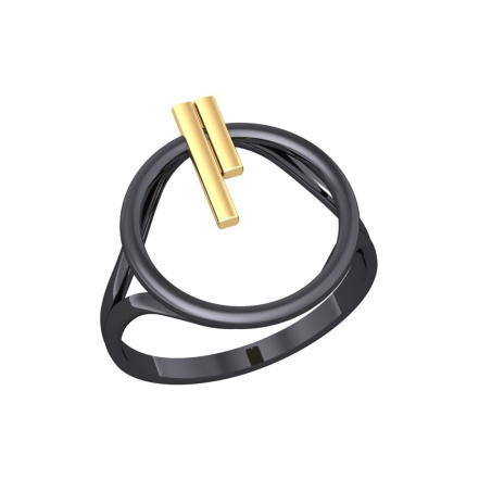 Кольцо из Серебра 925 Приволжский ювелир арт. 217103, золочение + оксид.