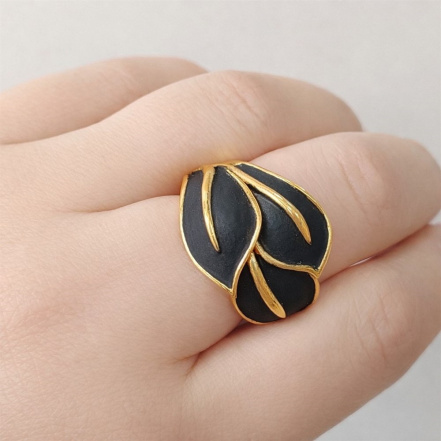 Кольцо из Серебра 925 Приволжский ювелир арт. 218542, лимонное золочение.