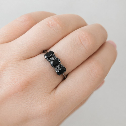 Кольцо из Серебра 925 Приволжский ювелир арт. 244777-FA73, чёрный оксид.