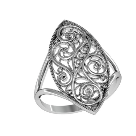 Кольцо из Серебра 925 Приволжский ювелир арт. 253434, Оксид.