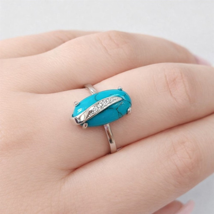 Кольцо из Серебра 925 Приволжский ювелир арт. 261029-BZFA11, Родирование.