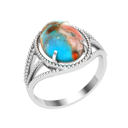 Кольцо из Серебра 925 Приволжский ювелир арт. 261227-UB15, Родирование.