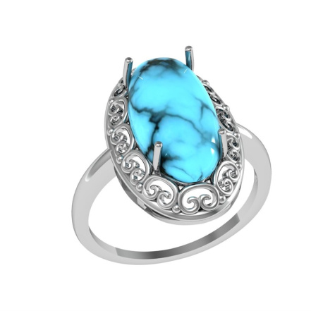 Кольцо из Серебра 925 Приволжский ювелир арт. 261323-BZ, Родирование.