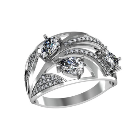 Кольцо из Серебра 925 Приволжский ювелир арт. 261605-FA11, Родирование.