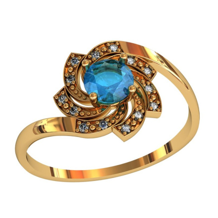 Кольцо из Серебра 925 Приволжский ювелир арт. 262350-FA11FA15, Золочение в два слоя.