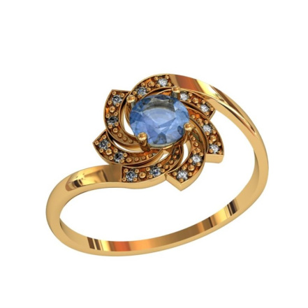 Кольцо из Серебра 925 Приволжский ювелир арт. 262350-FA11FA77, Золочение в два слоя.