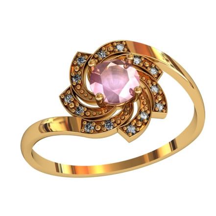 Кольцо из Серебра 925 Приволжский ювелир арт. 262350-FA11NK41, Золочение в два слоя.