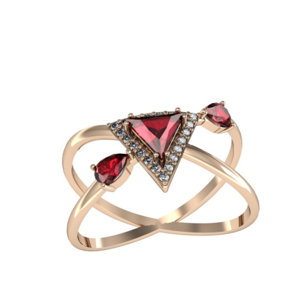 Кольцо из Серебра 925 Приволжский ювелир арт. 262567-MIX218, Золочение в два слоя.