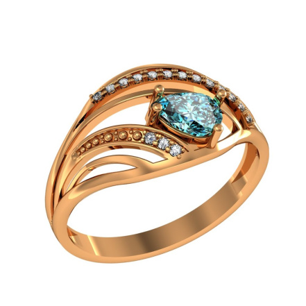 Кольцо из Серебра 925 Приволжский ювелир арт. 262591-FA11FA77, Золочение в два слоя.