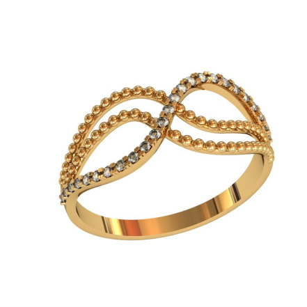 Кольцо из Серебра 925 Приволжский ювелир арт. 262636-FA11, Золочение в два слоя.