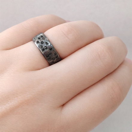 Кольцо из Серебра 925 Приволжский ювелир арт. 274165-FA73, чёрный оксид.