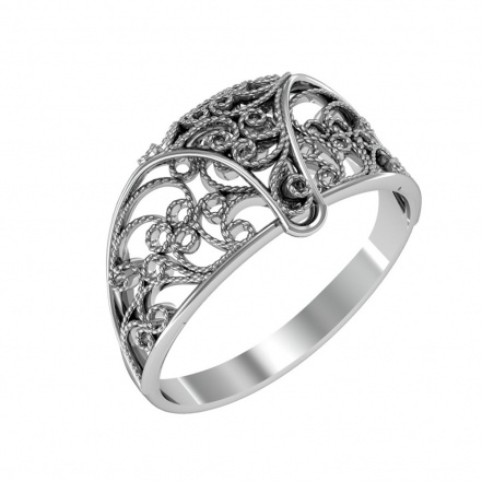 Кольцо из Серебра 925 Приволжский ювелир арт. 291565, Родирование.