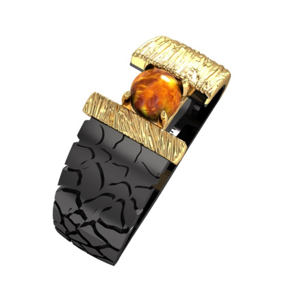 Кольцо из Серебра 925 Приволжский ювелир арт. 297598-YN, золочение + оксид.