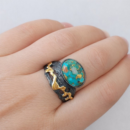 Кольцо из Серебра 925 Приволжский ювелир арт. 297716-UB15, золочение + оксид.