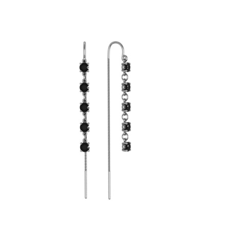 Серьги из Серебра 925 Приволжский ювелир арт. 301089-SH73, Родирование.