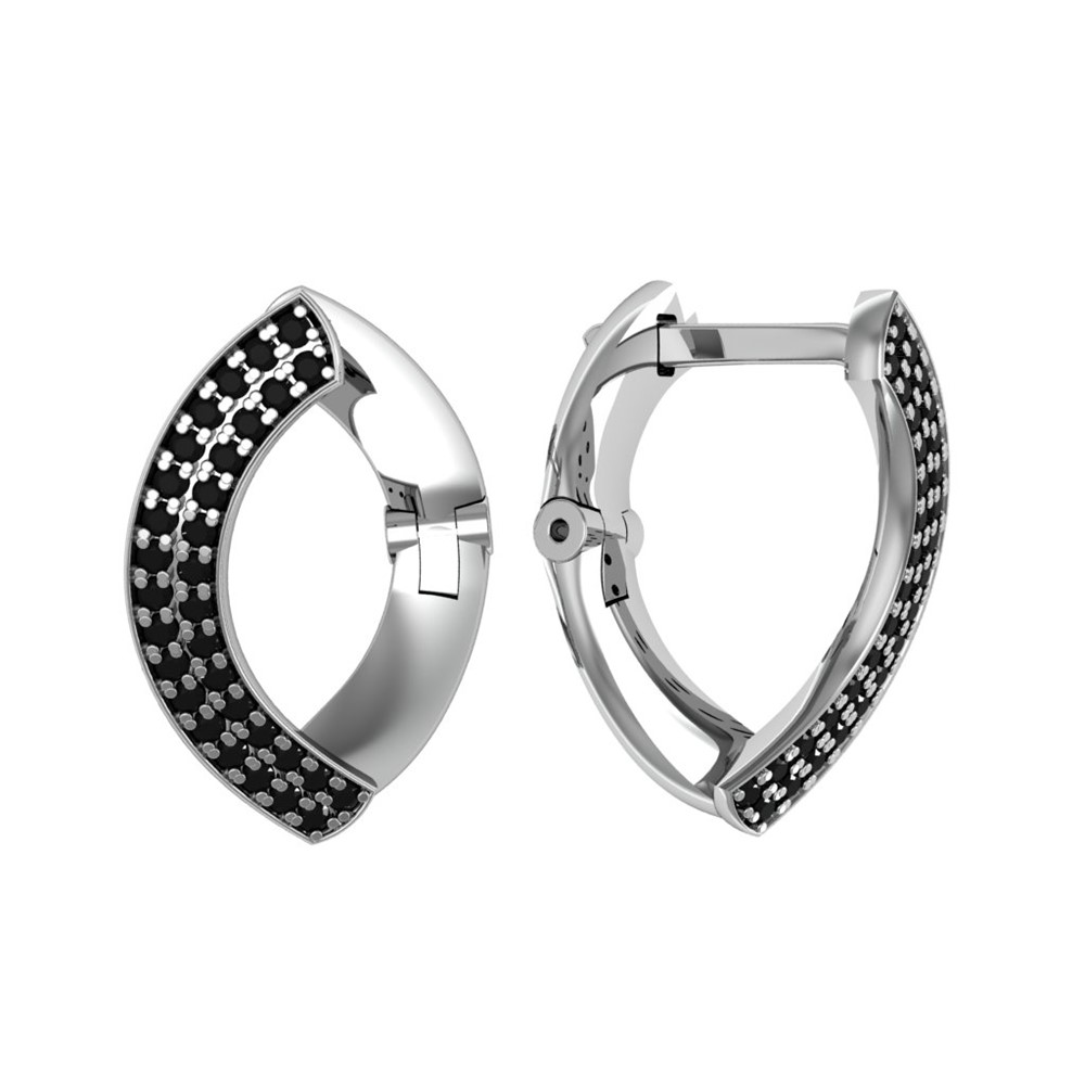 Серьги из Серебра 925 Приволжский ювелир арт. 301204-SH73, Родирование.