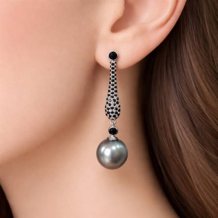 Серьги из Серебра 925 Приволжский ювелир арт. 301229-SH73ZM54, Родирование.