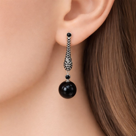 Серьги из Серебра 925 Приволжский ювелир арт. 301229-SH73ZM73, Родирование.