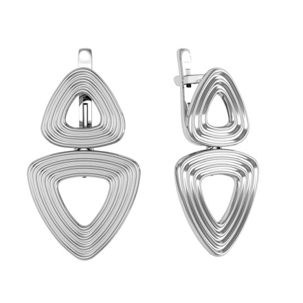 Серьги из Серебра 925 Приволжский ювелир арт. 301347, Родирование.