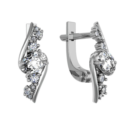 Серьги из Серебра 925 Приволжский ювелир арт. 301352-FA11, Родирование.