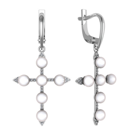 Серьги из Серебра 925 Приволжский ювелир арт. 301355-FA11ZM07, Родирование.